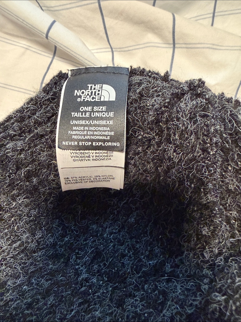 The North Face Unisex Fuzzy Beanie - Charcoal
